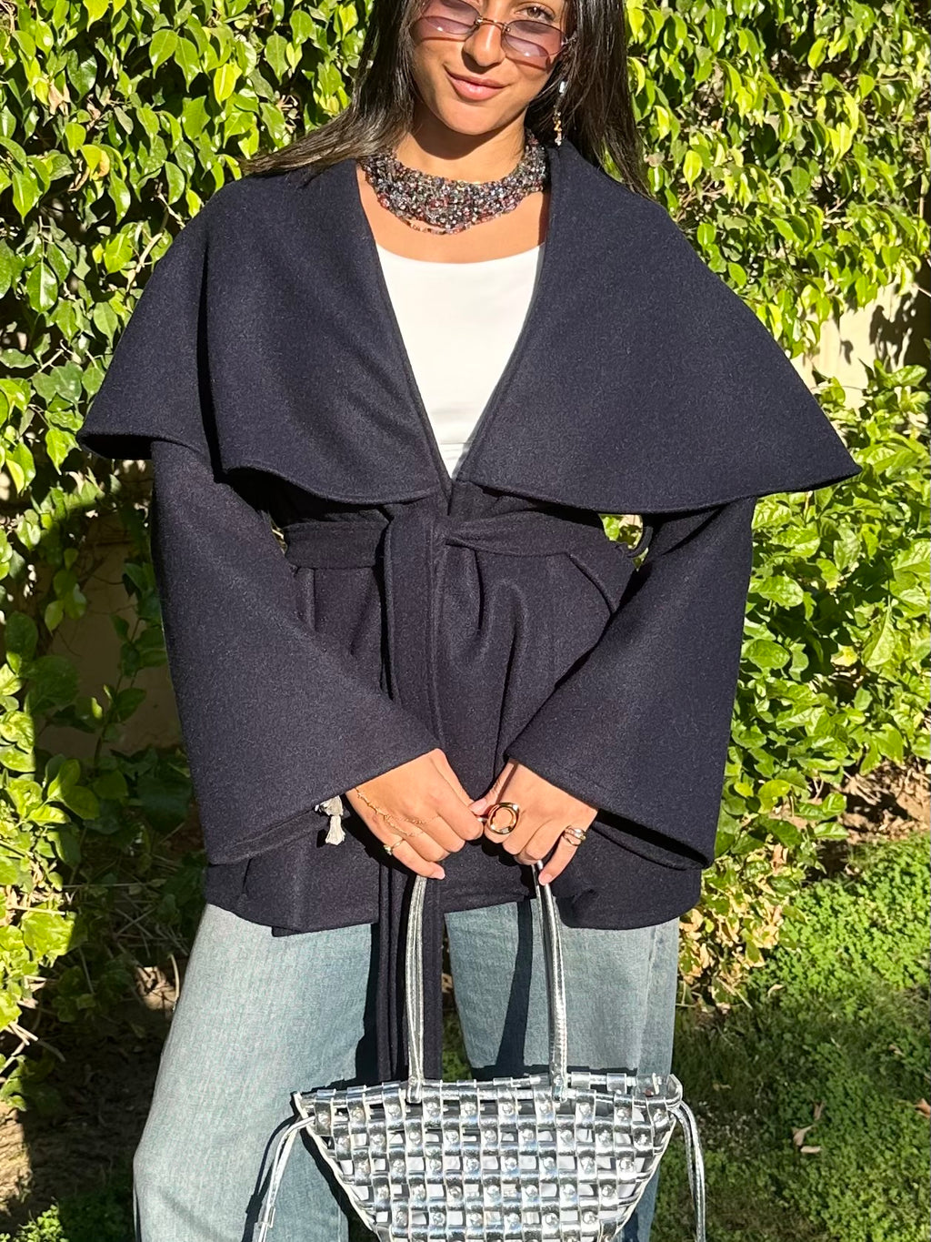 Ruffle Storm in Navy